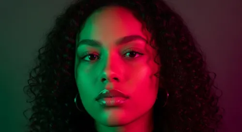 Example of split coloured lighting
